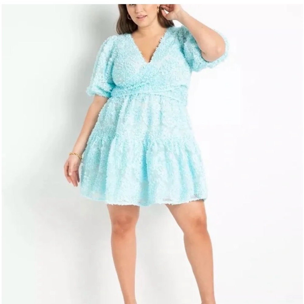 Eloquii 3D Floral Mini Dress